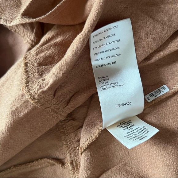 Free People Catch The Breeze Button Tiered Midi Dress Amber Wave Neutral Tan S - Picture 13 of 15